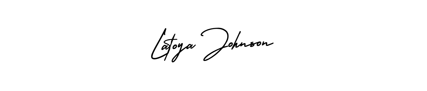 How to make Latoya Johnson signature? AmerikaSignatureDemo-Regular is a professional autograph style. Create handwritten signature for Latoya Johnson name. Latoya Johnson signature style 3 images and pictures png