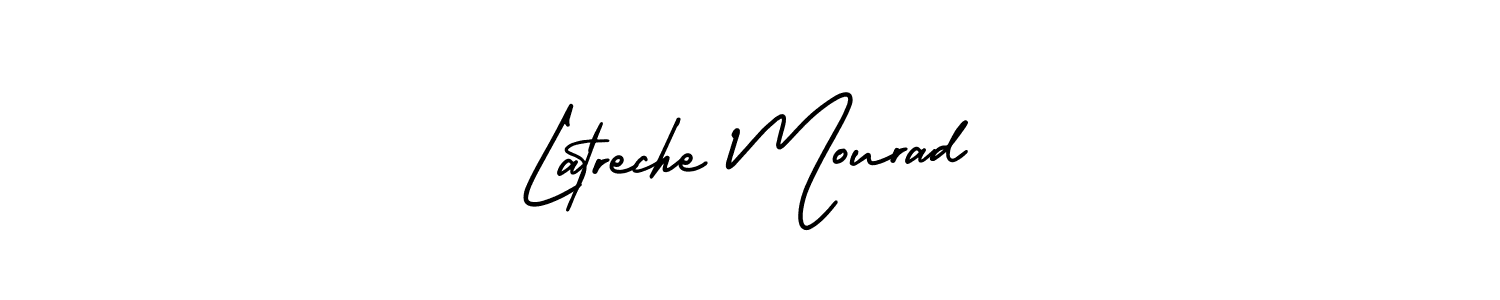 Use a signature maker to create a handwritten signature online. With this signature software, you can design (AmerikaSignatureDemo-Regular) your own signature for name Latreche Mourad. Latreche Mourad signature style 3 images and pictures png