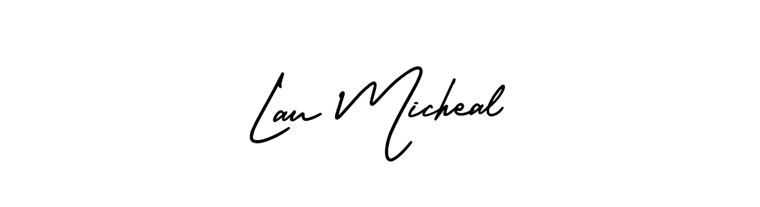 It looks lik you need a new signature style for name Lau Micheal. Design unique handwritten (AmerikaSignatureDemo-Regular) signature with our free signature maker in just a few clicks. Lau Micheal signature style 3 images and pictures png