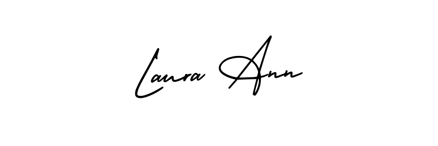 Make a beautiful signature design for name Laura Ann. With this signature (AmerikaSignatureDemo-Regular) style, you can create a handwritten signature for free. Laura Ann signature style 3 images and pictures png
