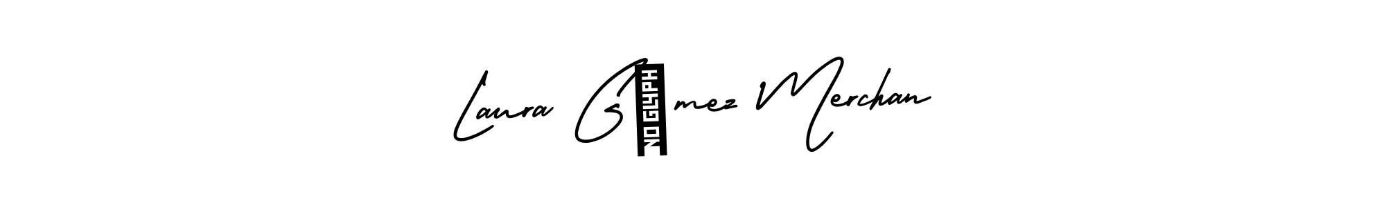Similarly AmerikaSignatureDemo-Regular is the best handwritten signature design. Signature creator online .You can use it as an online autograph creator for name Laura Gómez Merchan. Laura Gómez Merchan signature style 3 images and pictures png