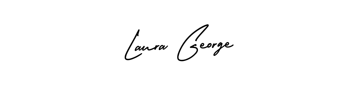 You should practise on your own different ways (AmerikaSignatureDemo-Regular) to write your name (Laura George) in signature. don't let someone else do it for you. Laura George signature style 3 images and pictures png