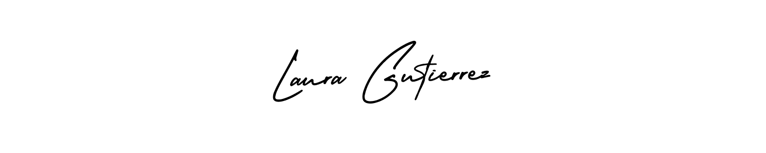 You should practise on your own different ways (AmerikaSignatureDemo-Regular) to write your name (Laura Gutierrez) in signature. don't let someone else do it for you. Laura Gutierrez signature style 3 images and pictures png
