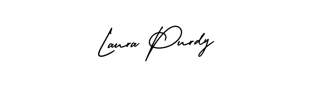 The best way (AmerikaSignatureDemo-Regular) to make a short signature is to pick only two or three words in your name. The name Laura Purdy include a total of six letters. For converting this name. Laura Purdy signature style 3 images and pictures png