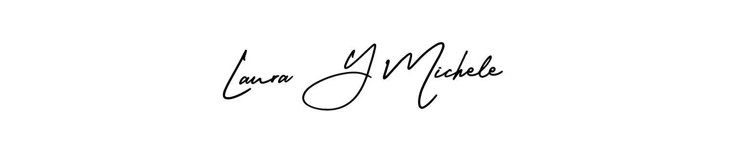 Also You can easily find your signature by using the search form. We will create Laura Y Michele name handwritten signature images for you free of cost using AmerikaSignatureDemo-Regular sign style. Laura Y Michele signature style 3 images and pictures png