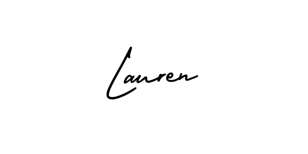 The best way (AmerikaSignatureDemo-Regular) to make a short signature is to pick only two or three words in your name. The name Lauren include a total of six letters. For converting this name. Lauren signature style 3 images and pictures png