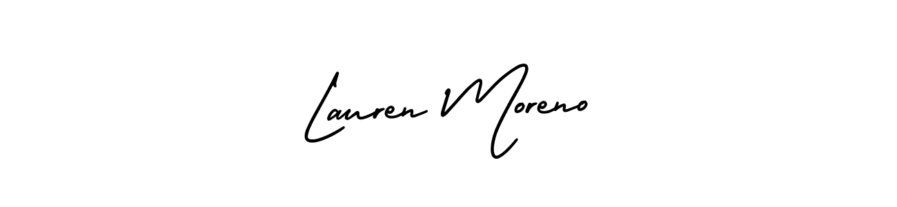 How to make Lauren Moreno name signature. Use AmerikaSignatureDemo-Regular style for creating short signs online. This is the latest handwritten sign. Lauren Moreno signature style 3 images and pictures png