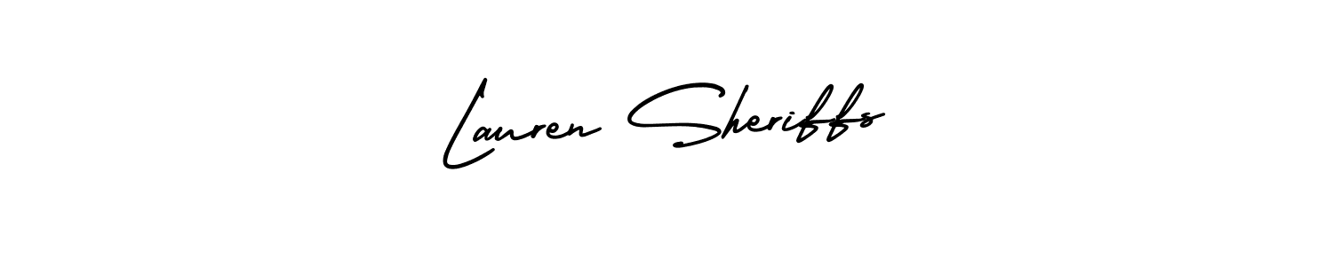 How to Draw Lauren Sheriffs signature style? AmerikaSignatureDemo-Regular is a latest design signature styles for name Lauren Sheriffs. Lauren Sheriffs signature style 3 images and pictures png