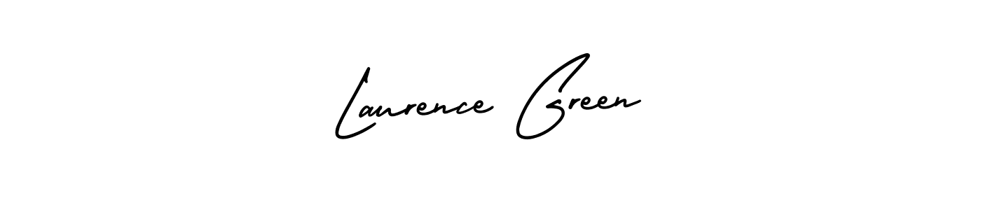 You should practise on your own different ways (AmerikaSignatureDemo-Regular) to write your name (Laurence Green) in signature. don't let someone else do it for you. Laurence Green signature style 3 images and pictures png