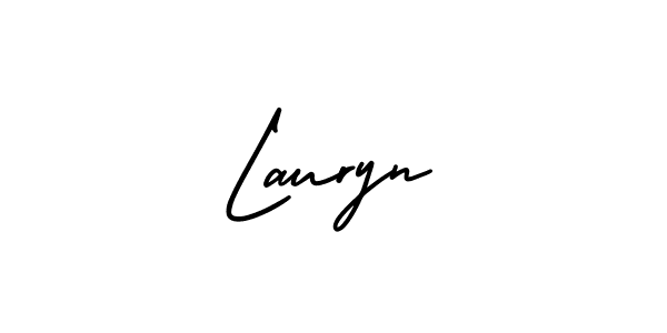 You should practise on your own different ways (AmerikaSignatureDemo-Regular) to write your name (Lauryn) in signature. don't let someone else do it for you. Lauryn signature style 3 images and pictures png