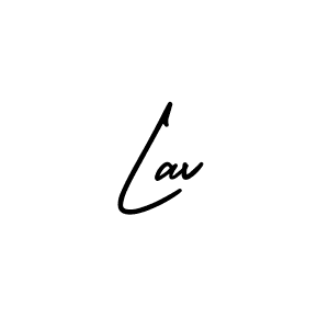 You should practise on your own different ways (AmerikaSignatureDemo-Regular) to write your name (Lav) in signature. don't let someone else do it for you. Lav signature style 3 images and pictures png