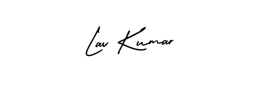 This is the best signature style for the Lav Kumar name. Also you like these signature font (AmerikaSignatureDemo-Regular). Mix name signature. Lav Kumar signature style 3 images and pictures png