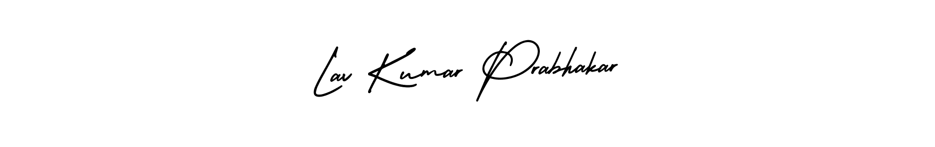 Make a beautiful signature design for name Lav Kumar Prabhakar. With this signature (AmerikaSignatureDemo-Regular) style, you can create a handwritten signature for free. Lav Kumar Prabhakar signature style 3 images and pictures png