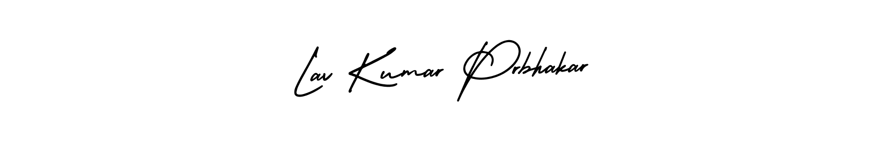 How to make Lav Kumar Prbhakar name signature. Use AmerikaSignatureDemo-Regular style for creating short signs online. This is the latest handwritten sign. Lav Kumar Prbhakar signature style 3 images and pictures png
