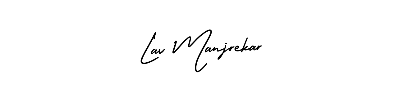 Make a beautiful signature design for name Lav Manjrekar. With this signature (AmerikaSignatureDemo-Regular) style, you can create a handwritten signature for free. Lav Manjrekar signature style 3 images and pictures png