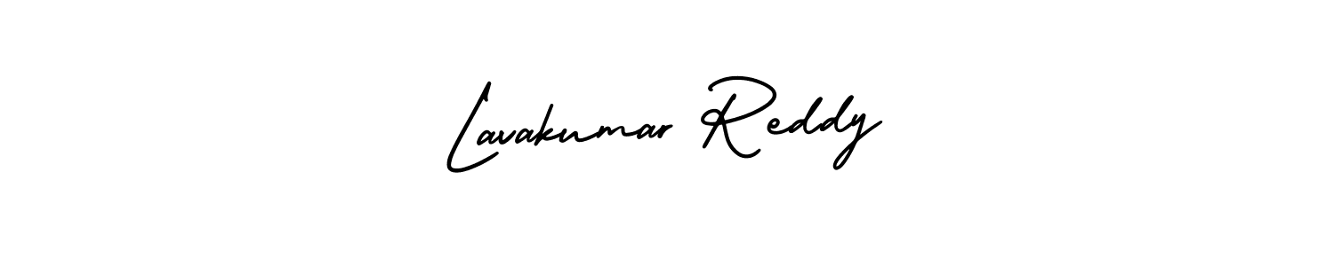 The best way (AmerikaSignatureDemo-Regular) to make a short signature is to pick only two or three words in your name. The name Lavakumar Reddy include a total of six letters. For converting this name. Lavakumar Reddy signature style 3 images and pictures png