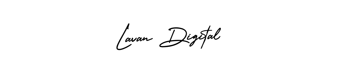 You should practise on your own different ways (AmerikaSignatureDemo-Regular) to write your name (Lavan Digital) in signature. don't let someone else do it for you. Lavan Digital signature style 3 images and pictures png