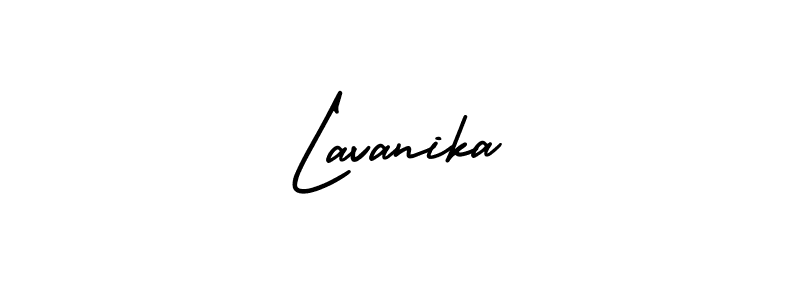 How to make Lavanika name signature. Use AmerikaSignatureDemo-Regular style for creating short signs online. This is the latest handwritten sign. Lavanika signature style 3 images and pictures png