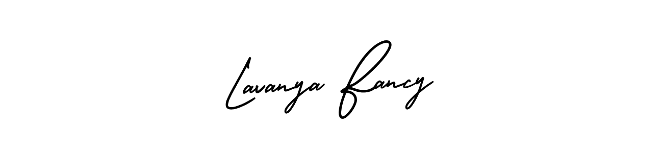 You should practise on your own different ways (AmerikaSignatureDemo-Regular) to write your name (Lavanya Fancy) in signature. don't let someone else do it for you. Lavanya Fancy signature style 3 images and pictures png