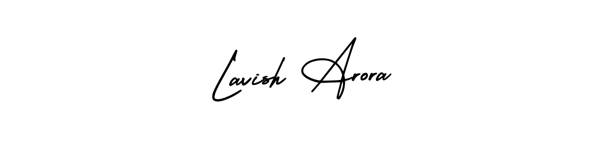 The best way (AmerikaSignatureDemo-Regular) to make a short signature is to pick only two or three words in your name. The name Lavish Arora include a total of six letters. For converting this name. Lavish Arora signature style 3 images and pictures png