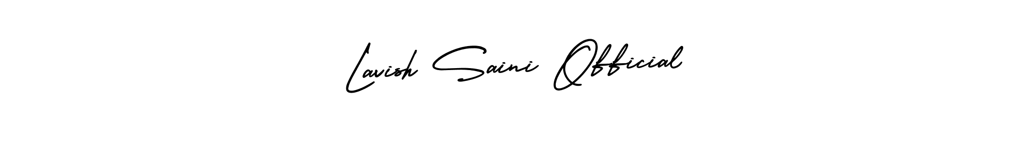 You should practise on your own different ways (AmerikaSignatureDemo-Regular) to write your name (Lavish Saini Official) in signature. don't let someone else do it for you. Lavish Saini Official signature style 3 images and pictures png