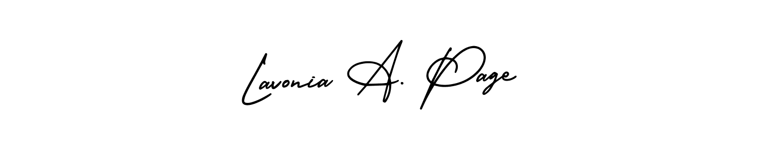 if you are searching for the best signature style for your name Lavonia A. Page. so please give up your signature search. here we have designed multiple signature styles  using AmerikaSignatureDemo-Regular. Lavonia A. Page signature style 3 images and pictures png