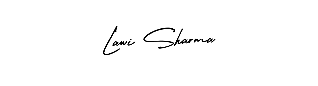 The best way (AmerikaSignatureDemo-Regular) to make a short signature is to pick only two or three words in your name. The name Lawi Sharma include a total of six letters. For converting this name. Lawi Sharma signature style 3 images and pictures png