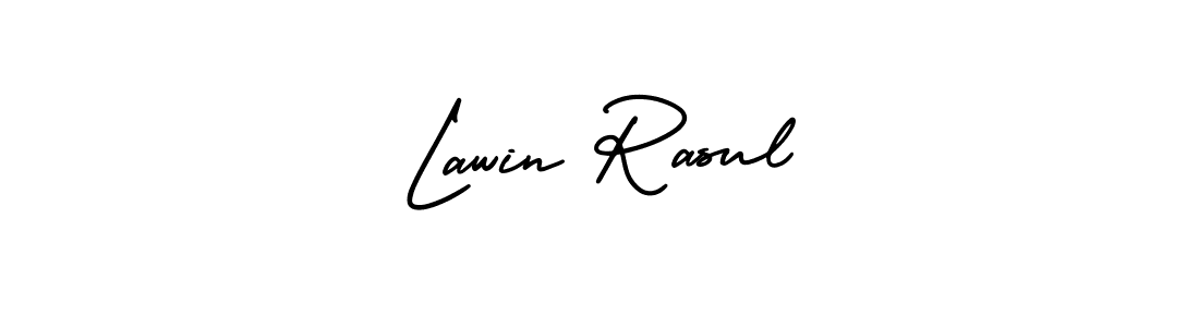 Use a signature maker to create a handwritten signature online. With this signature software, you can design (AmerikaSignatureDemo-Regular) your own signature for name Lawin Rasul. Lawin Rasul signature style 3 images and pictures png