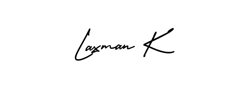 The best way (AmerikaSignatureDemo-Regular) to make a short signature is to pick only two or three words in your name. The name Laxman K include a total of six letters. For converting this name. Laxman K signature style 3 images and pictures png