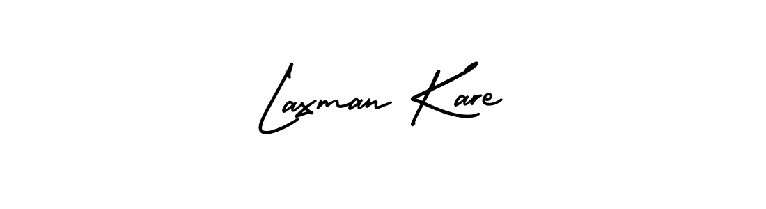 You should practise on your own different ways (AmerikaSignatureDemo-Regular) to write your name (Laxman Kare) in signature. don't let someone else do it for you. Laxman Kare signature style 3 images and pictures png