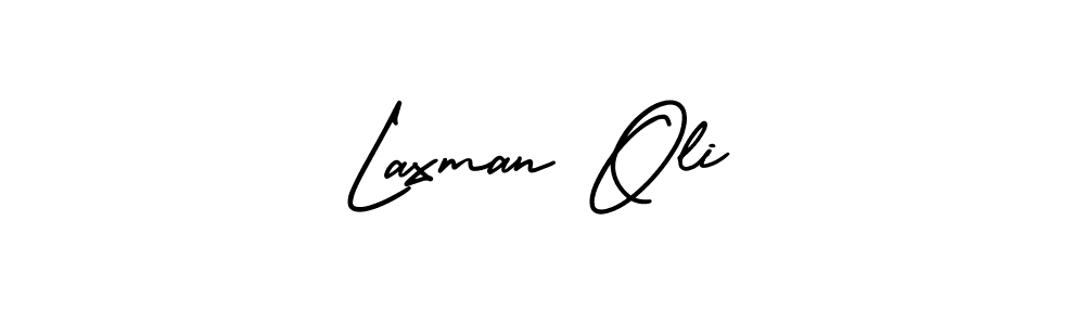 Laxman Oli stylish signature style. Best Handwritten Sign (AmerikaSignatureDemo-Regular) for my name. Handwritten Signature Collection Ideas for my name Laxman Oli. Laxman Oli signature style 3 images and pictures png