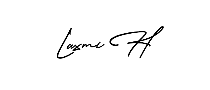 How to make Laxmi H name signature. Use AmerikaSignatureDemo-Regular style for creating short signs online. This is the latest handwritten sign. Laxmi H signature style 3 images and pictures png