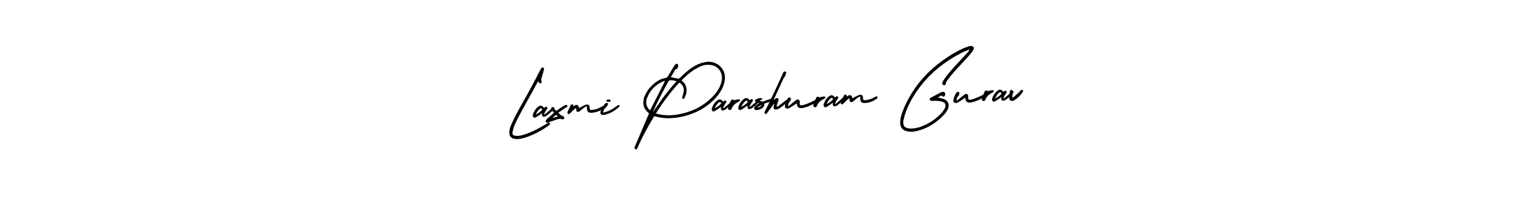 You should practise on your own different ways (AmerikaSignatureDemo-Regular) to write your name (Laxmi Parashuram Gurav) in signature. don't let someone else do it for you. Laxmi Parashuram Gurav signature style 3 images and pictures png