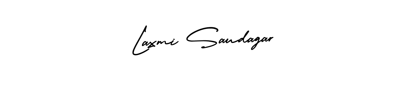 You should practise on your own different ways (AmerikaSignatureDemo-Regular) to write your name (Laxmi Saudagar) in signature. don't let someone else do it for you. Laxmi Saudagar signature style 3 images and pictures png