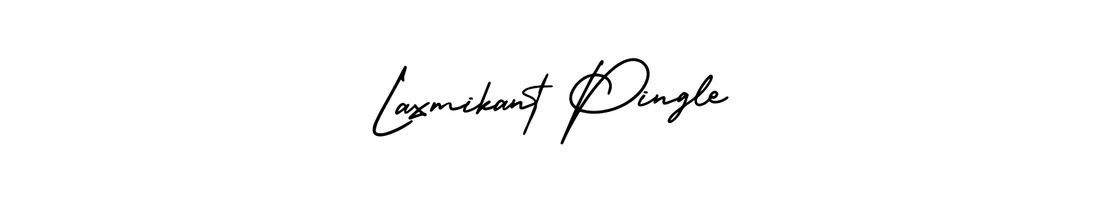 You should practise on your own different ways (AmerikaSignatureDemo-Regular) to write your name (Laxmikant Pingle) in signature. don't let someone else do it for you. Laxmikant Pingle signature style 3 images and pictures png
