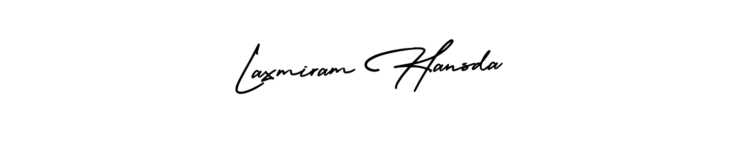 if you are searching for the best signature style for your name Laxmiram Hansda. so please give up your signature search. here we have designed multiple signature styles  using AmerikaSignatureDemo-Regular. Laxmiram Hansda signature style 3 images and pictures png