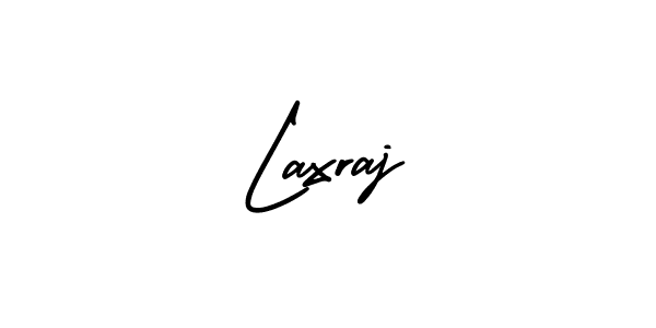 You should practise on your own different ways (AmerikaSignatureDemo-Regular) to write your name (Laxraj) in signature. don't let someone else do it for you. Laxraj signature style 3 images and pictures png