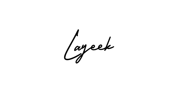 How to make Layeek signature? AmerikaSignatureDemo-Regular is a professional autograph style. Create handwritten signature for Layeek name. Layeek signature style 3 images and pictures png