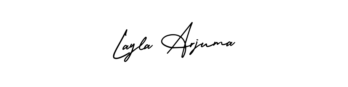 Make a beautiful signature design for name Layla Arjuma. With this signature (AmerikaSignatureDemo-Regular) style, you can create a handwritten signature for free. Layla Arjuma signature style 3 images and pictures png