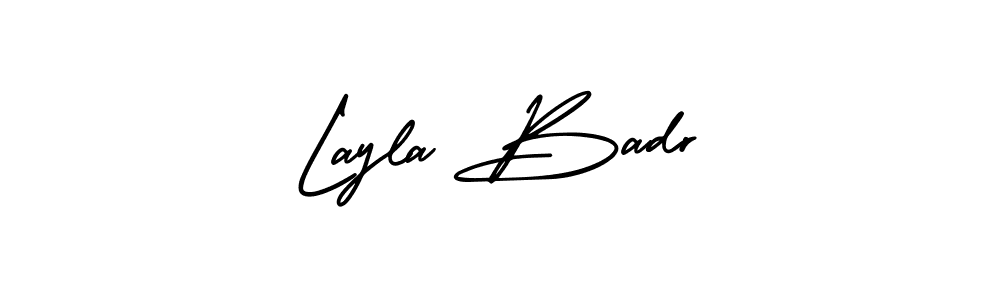 How to make Layla Badr name signature. Use AmerikaSignatureDemo-Regular style for creating short signs online. This is the latest handwritten sign. Layla Badr signature style 3 images and pictures png