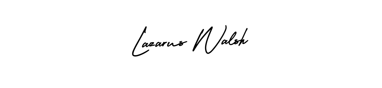 The best way (AmerikaSignatureDemo-Regular) to make a short signature is to pick only two or three words in your name. The name Lazarus Walsh include a total of six letters. For converting this name. Lazarus Walsh signature style 3 images and pictures png