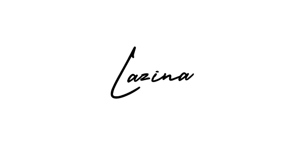 Use a signature maker to create a handwritten signature online. With this signature software, you can design (AmerikaSignatureDemo-Regular) your own signature for name Lazina. Lazina signature style 3 images and pictures png