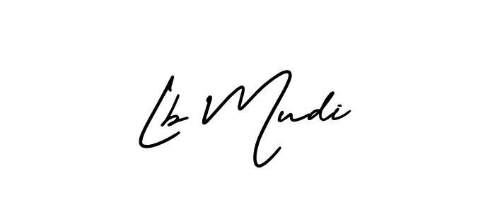 You should practise on your own different ways (AmerikaSignatureDemo-Regular) to write your name (Lb Mudi) in signature. don't let someone else do it for you. Lb Mudi signature style 3 images and pictures png