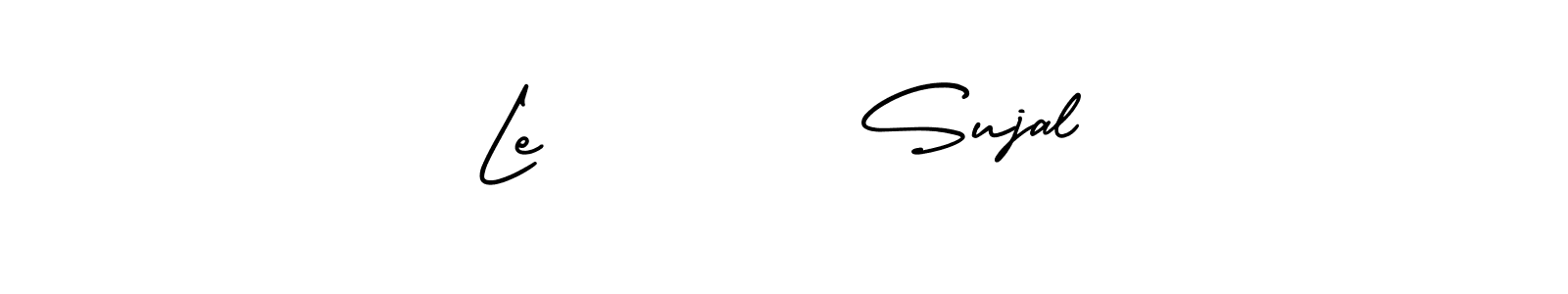 You should practise on your own different ways (AmerikaSignatureDemo-Regular) to write your name (Le         Sujal) in signature. don't let someone else do it for you. Le         Sujal signature style 3 images and pictures png