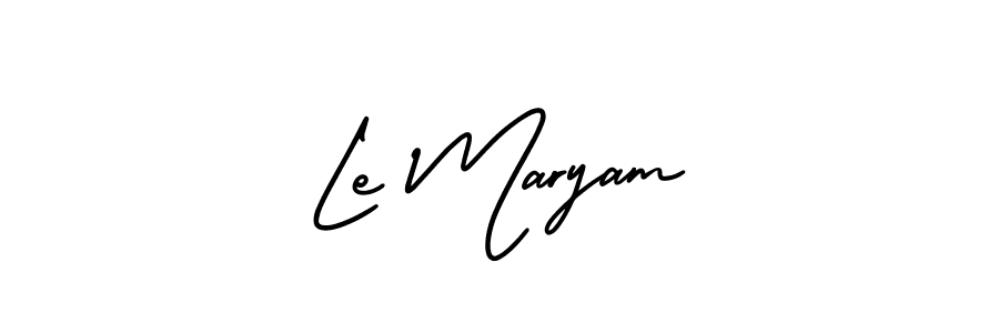 The best way (AmerikaSignatureDemo-Regular) to make a short signature is to pick only two or three words in your name. The name Le Maryam include a total of six letters. For converting this name. Le Maryam signature style 3 images and pictures png