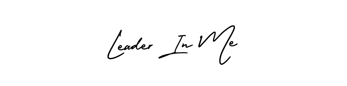 Use a signature maker to create a handwritten signature online. With this signature software, you can design (AmerikaSignatureDemo-Regular) your own signature for name Leader In Me. Leader In Me signature style 3 images and pictures png