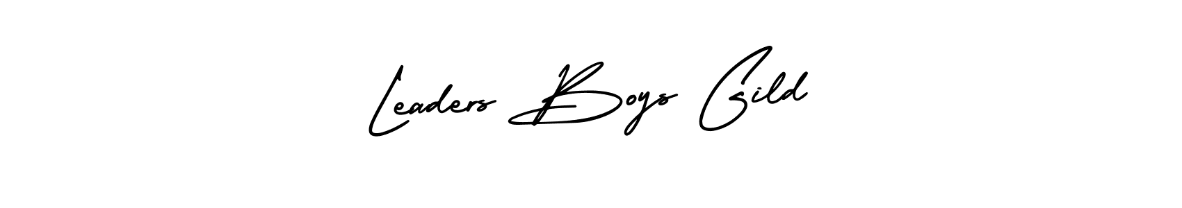 You should practise on your own different ways (AmerikaSignatureDemo-Regular) to write your name (Leaders Boys Gild) in signature. don't let someone else do it for you. Leaders Boys Gild signature style 3 images and pictures png
