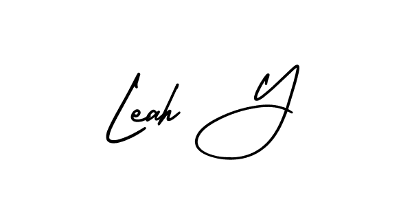 This is the best signature style for the Leah Y name. Also you like these signature font (AmerikaSignatureDemo-Regular). Mix name signature. Leah Y signature style 3 images and pictures png