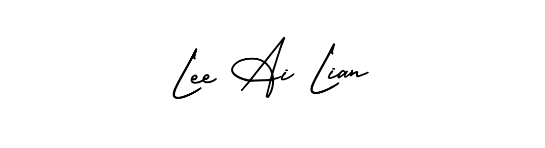 The best way (AmerikaSignatureDemo-Regular) to make a short signature is to pick only two or three words in your name. The name Lee Ai Lian include a total of six letters. For converting this name. Lee Ai Lian signature style 3 images and pictures png