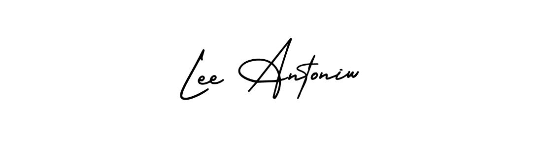 How to Draw Lee Antoniw signature style? AmerikaSignatureDemo-Regular is a latest design signature styles for name Lee Antoniw. Lee Antoniw signature style 3 images and pictures png